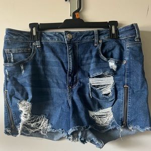American Eagle Outfitters Zipper Side High Rise Shorts Plus 16
